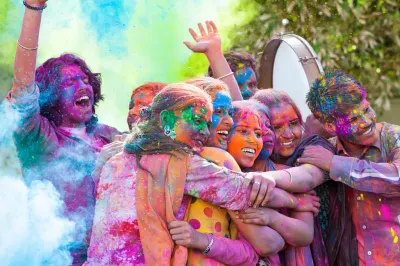Holi Colour Festival, Mumbai, India on 23 March 2016. Image: Getty