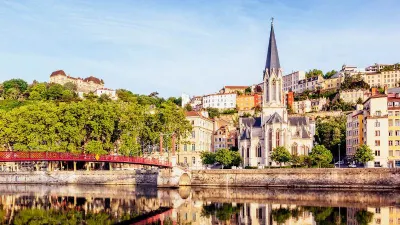 Lyon on banks of Saone