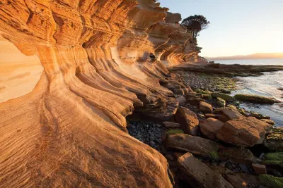 The Painted Cliffs, Maria Island. Image courtesy of The Maria Island Walk.