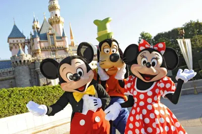 Mickey Mouse, Minnie Mouse and Goofy