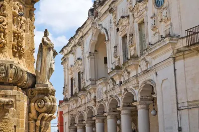 Intricate Baroque architecture in an alleyway in Nardo, Puglia
