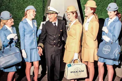 Pan Am Stewardesses and Pilot