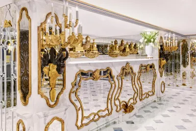 The lobby of the SS Maria Theresa; a ship with an onboard atmosphere and style seamlessly integrated with the history and architecture of the very places you