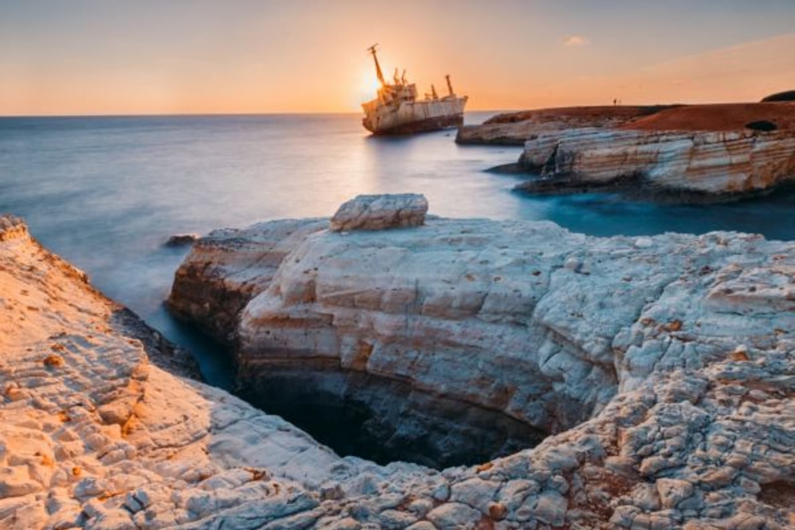 Abandoned ship Edro III near Cyprus beach