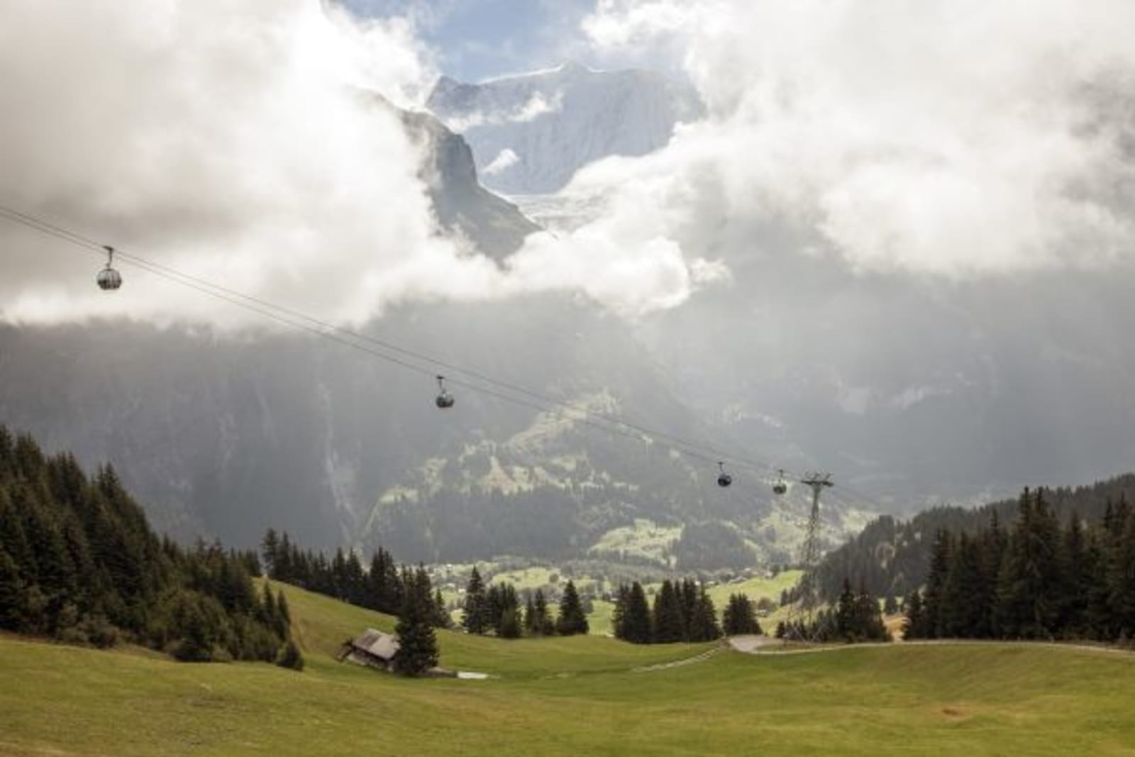 valley with mountains in switzerland