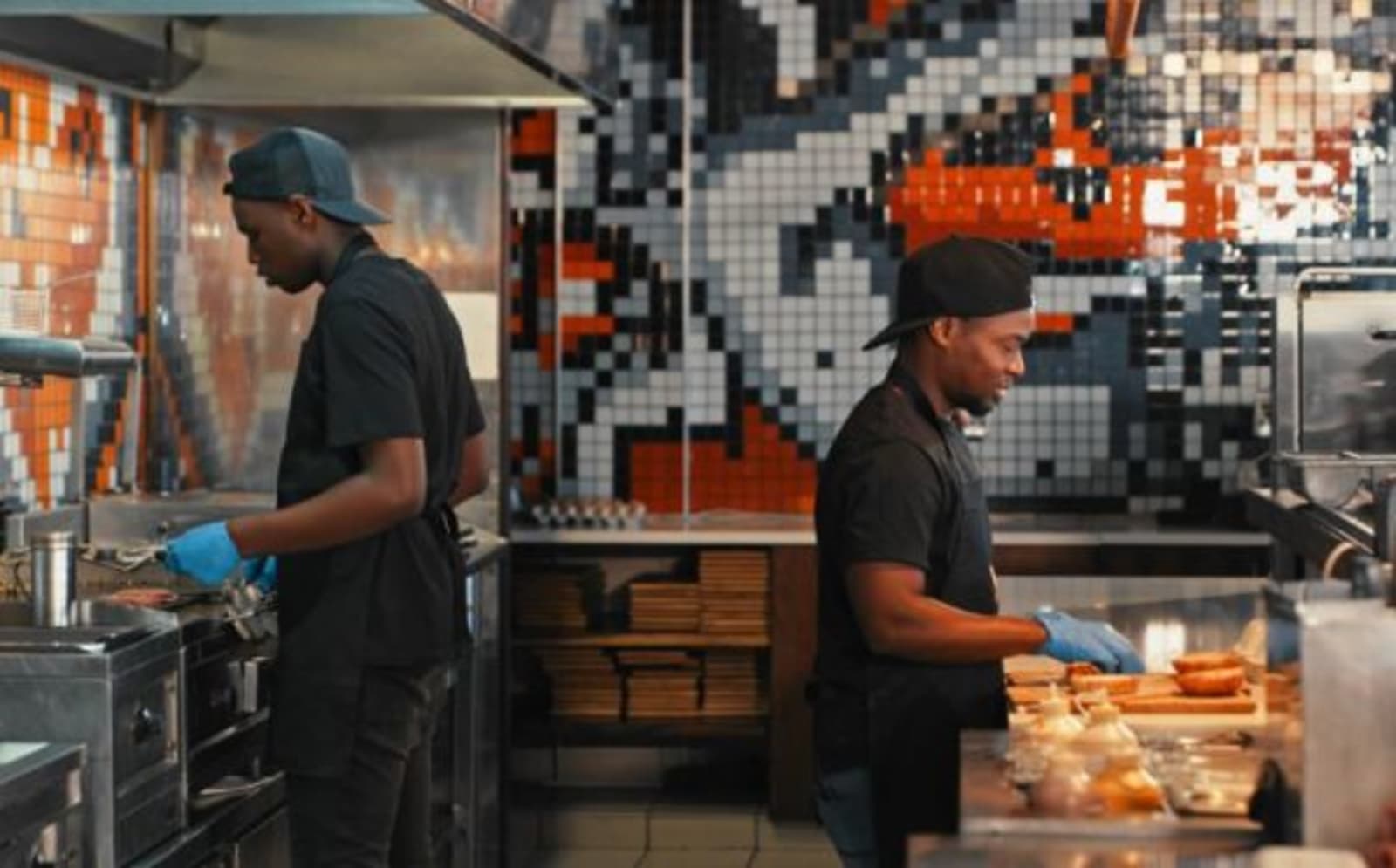 men cooking in commercial kitchen