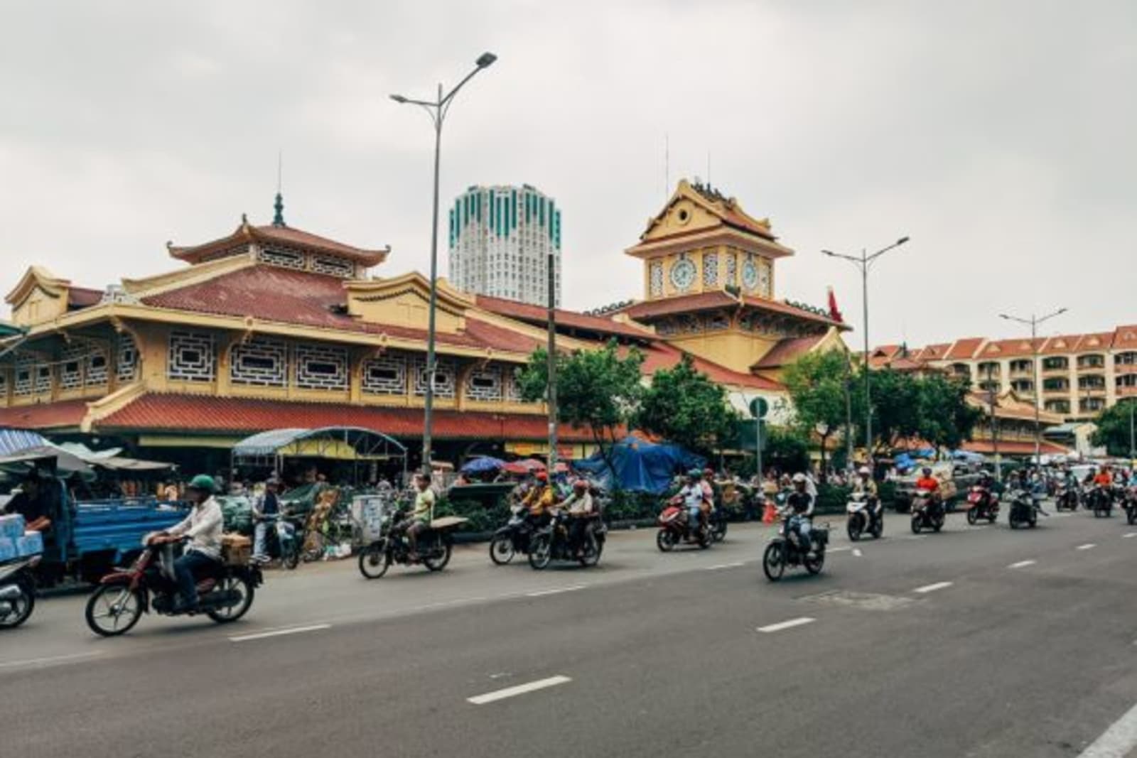 Group of people on mopeds