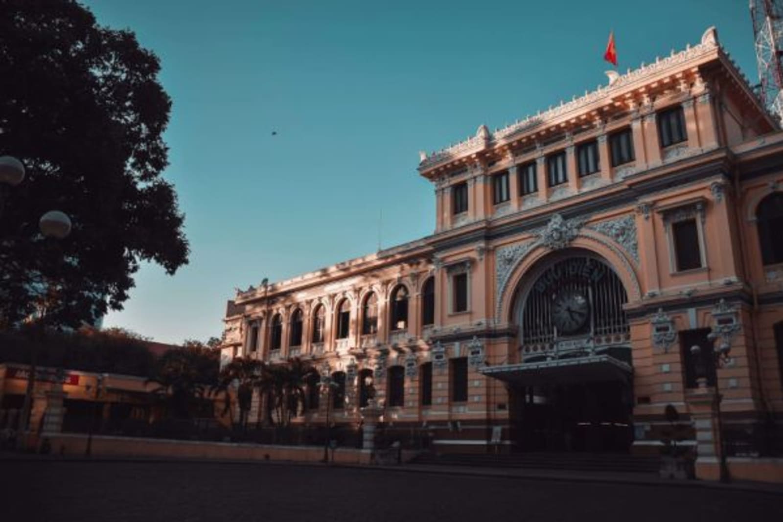 Unique pink post office building in Ho Chi Minh Sigon