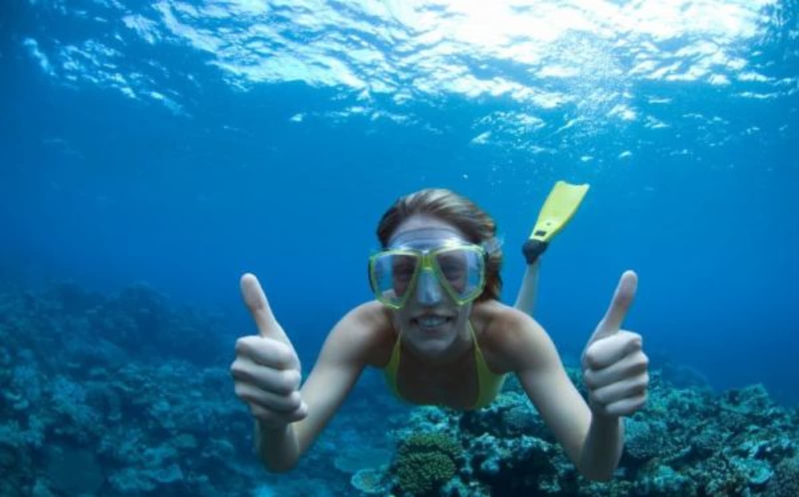 snorkeller under water