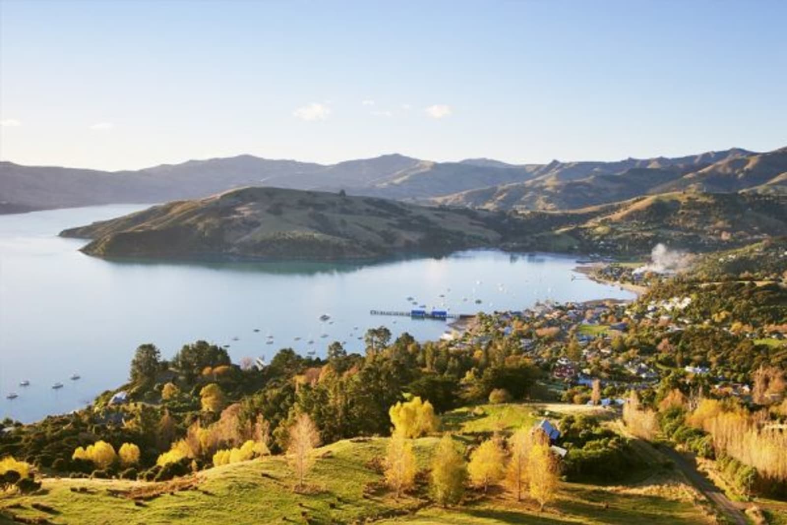 Distant view on mountain side of the town of Christchurch