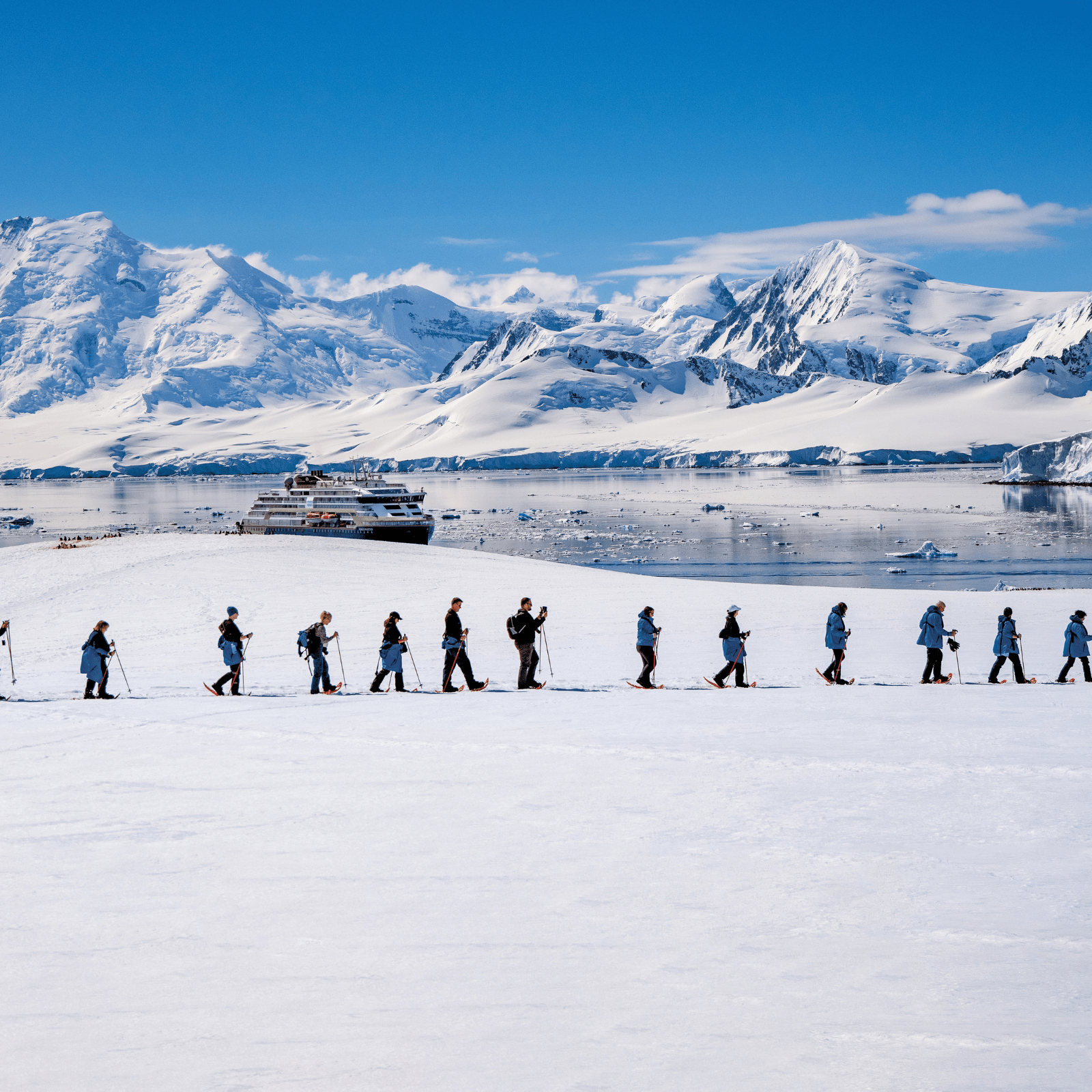 People walking in Antarctica