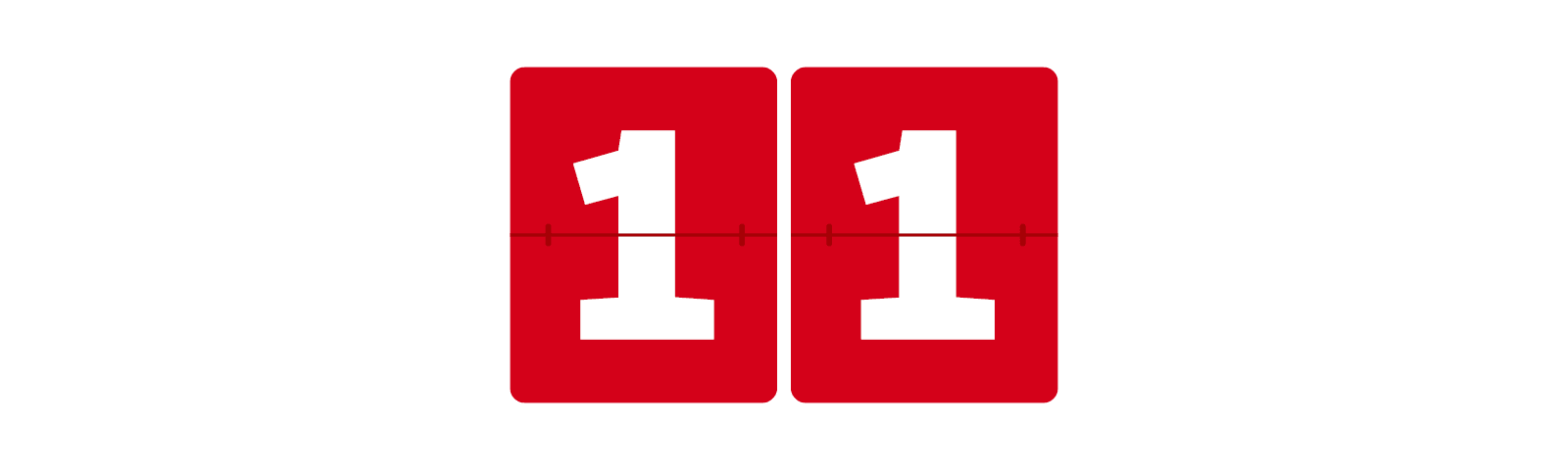 11 on a red ticker board