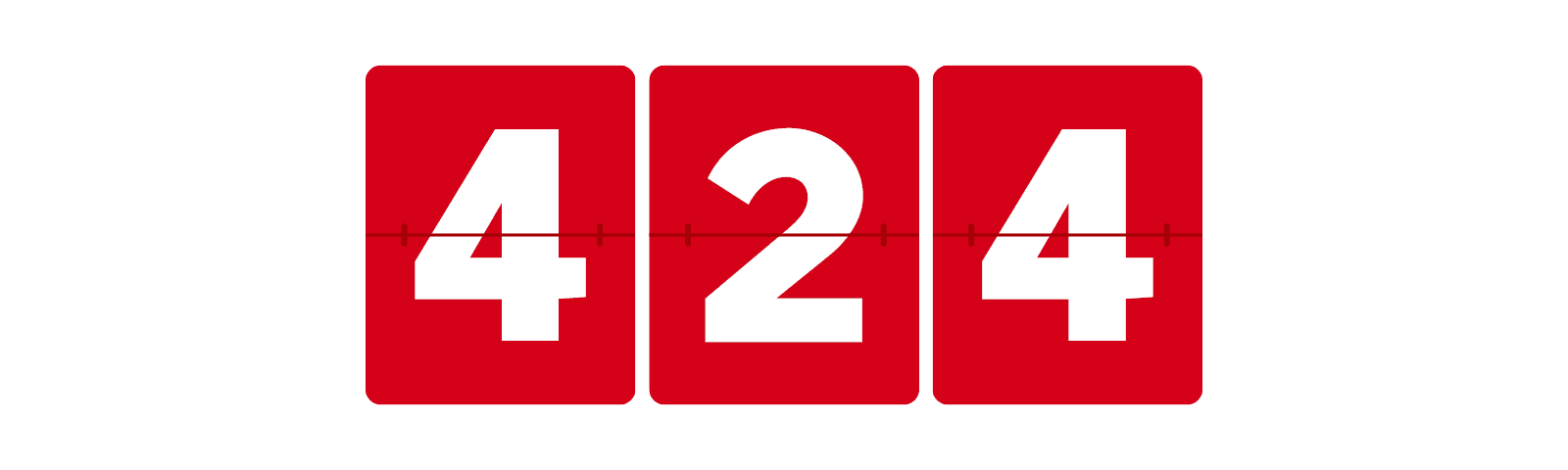 424 on a red ticker board