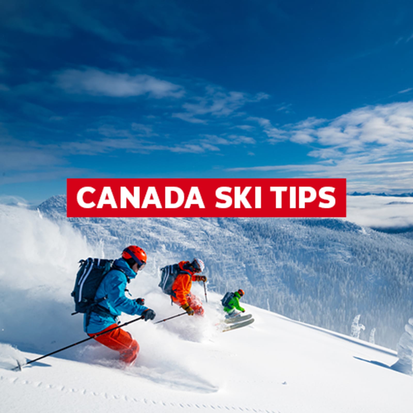 Canada ski trips - three people skiing