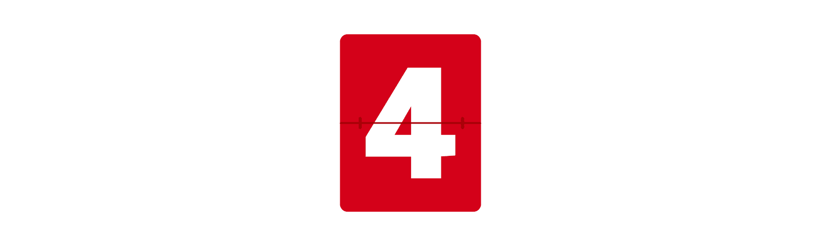 4 on a red ticker board