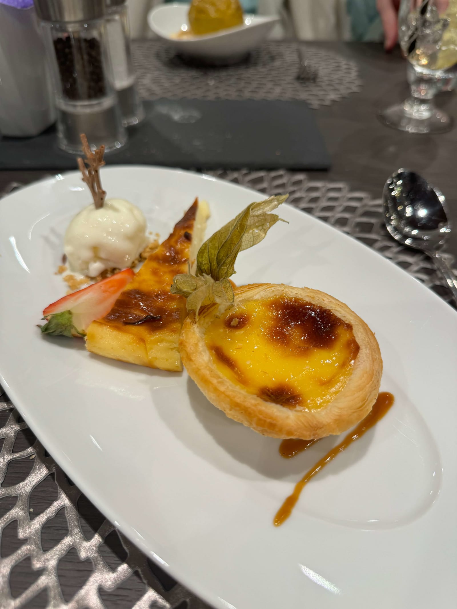 Portuguese tart onboard