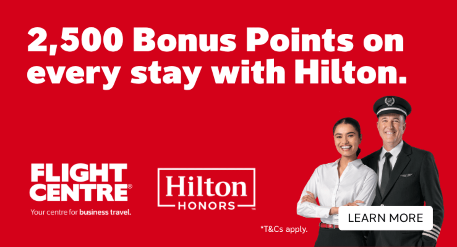2,500 Bonus Points on every stay with Hilton