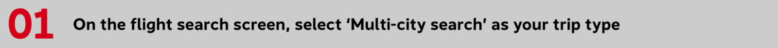 On the flight search screen, select ‘Multi-city search’ as your trip type