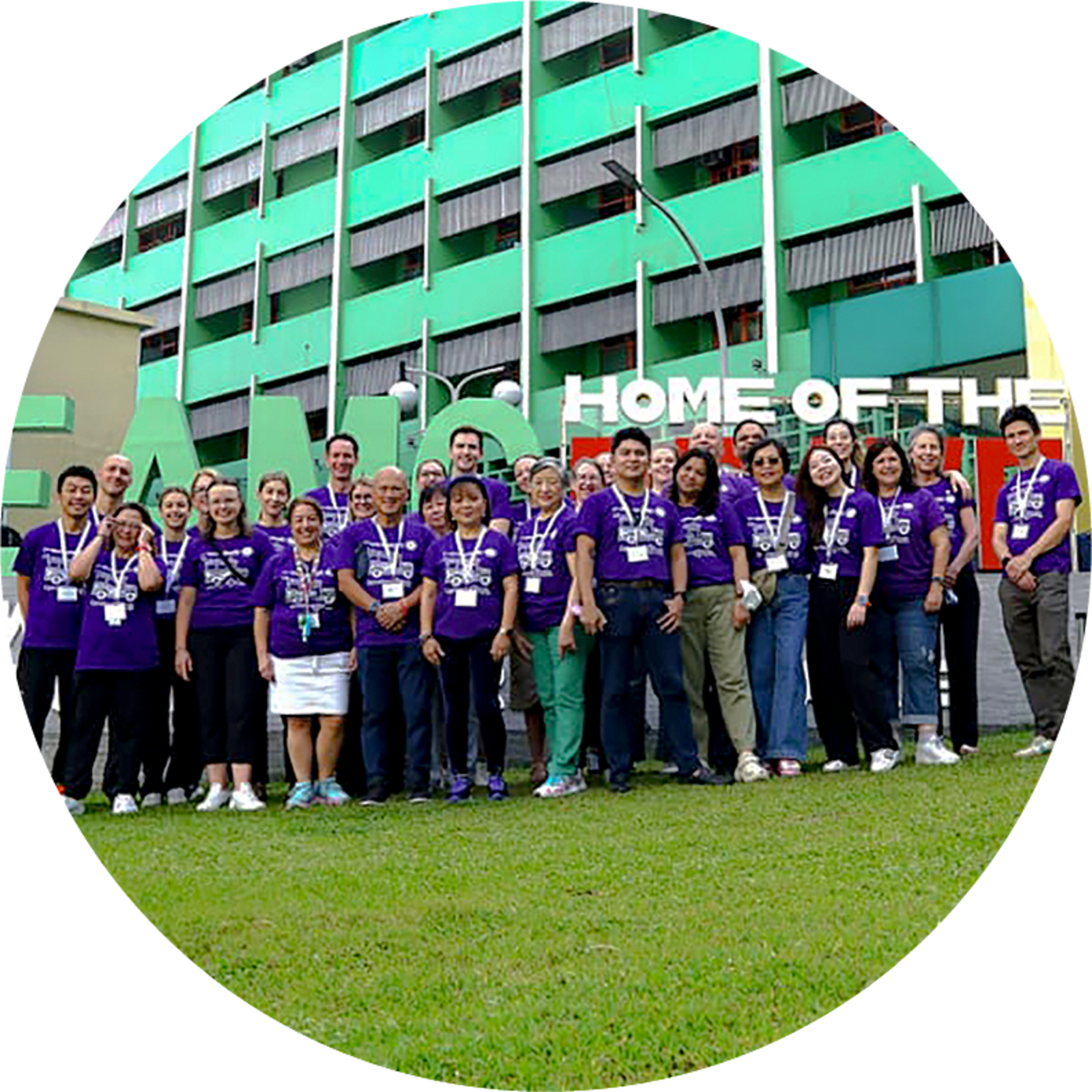 Staff out the front of hospital