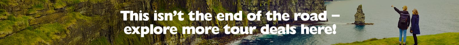 This isn't the end of the road - experience more tour deals here! Two people pointing on the edge of a cliff