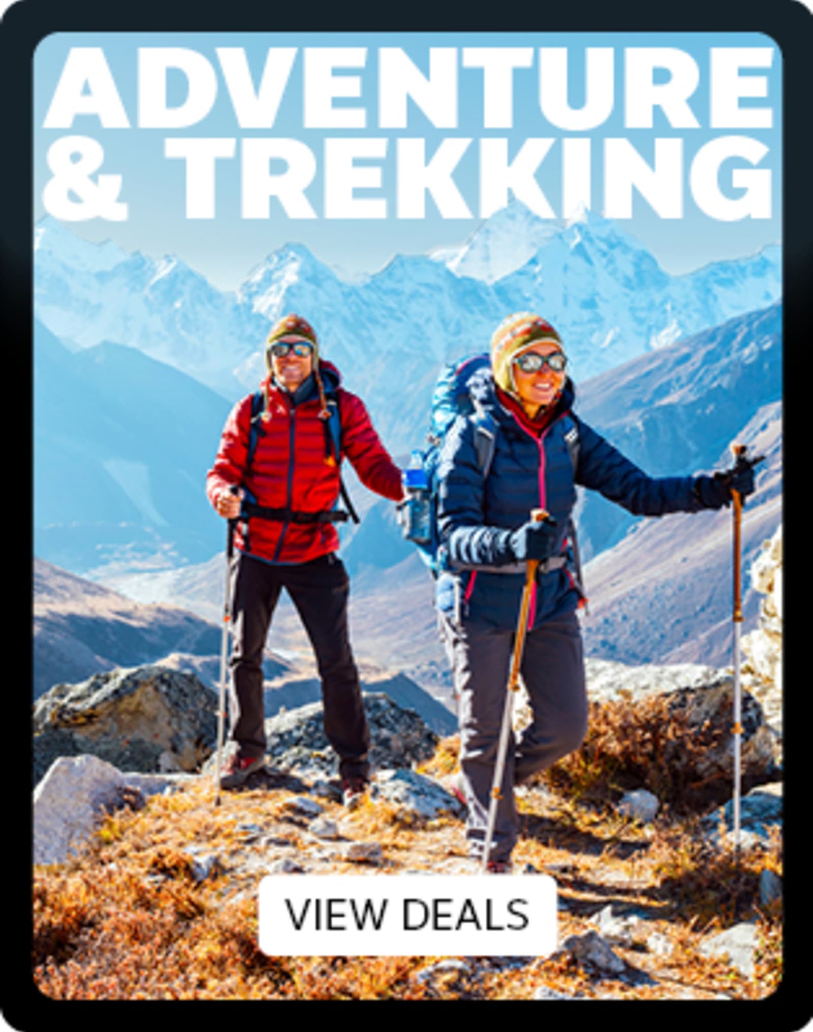 Adventure & Trekking - view deals. Two hikers on a mountain