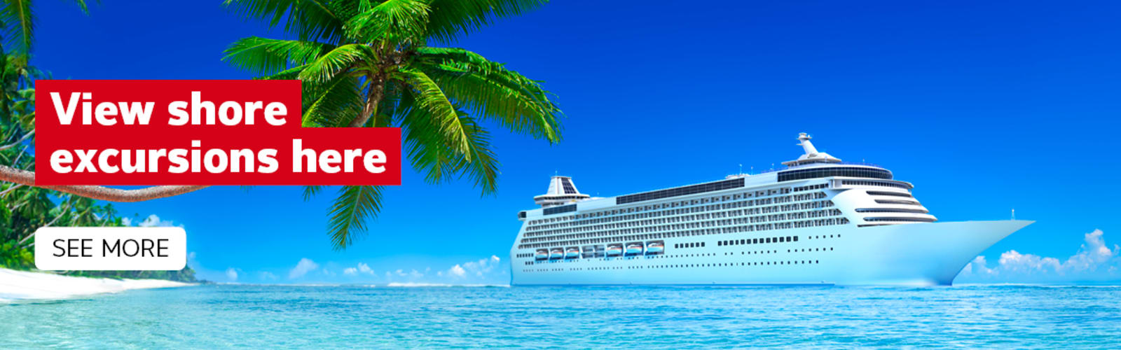 View shore excursions here - see more | cruise ship next to a tropical island