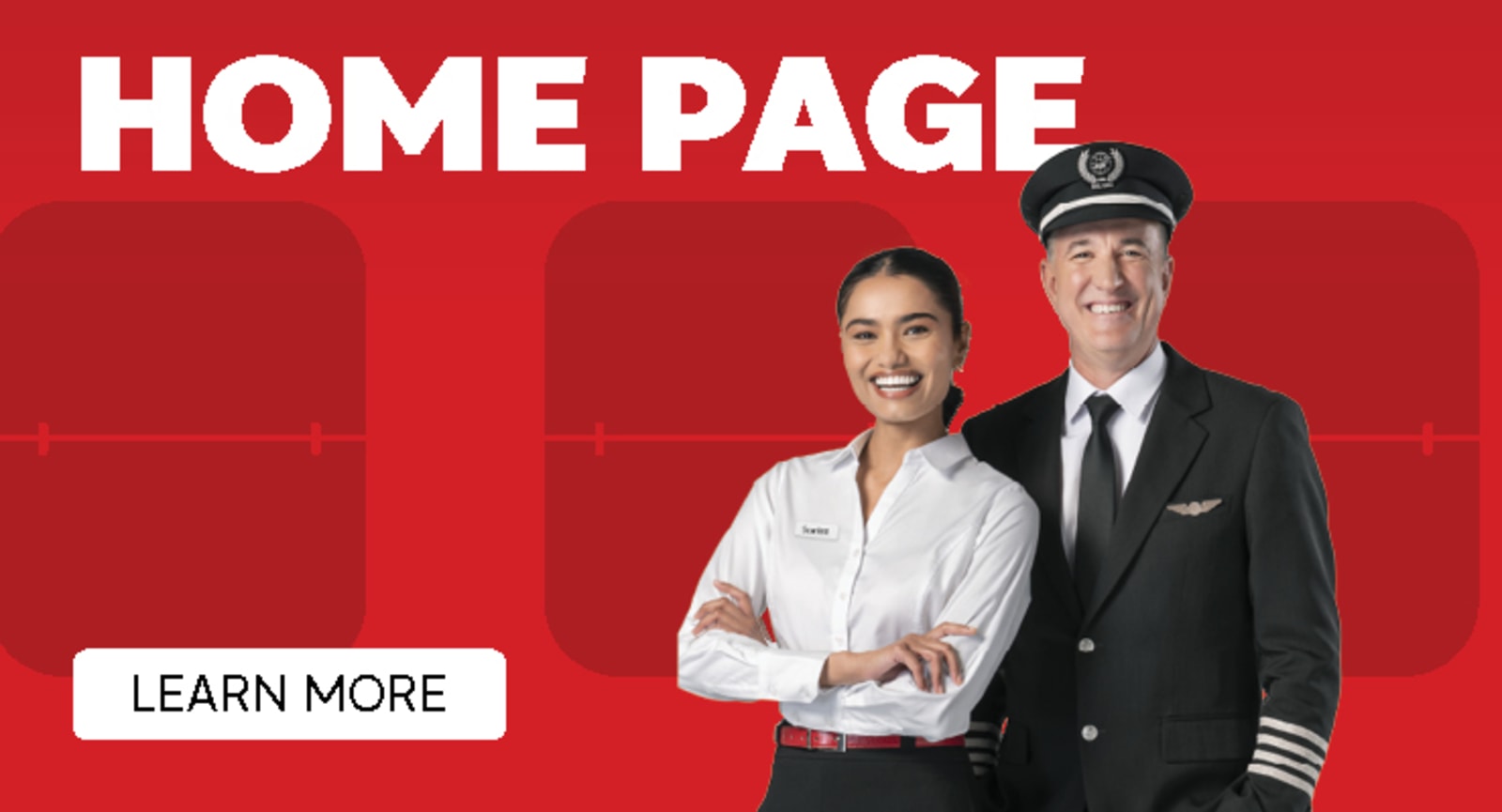 Flight Centre Captain and Co-Captain on a red background