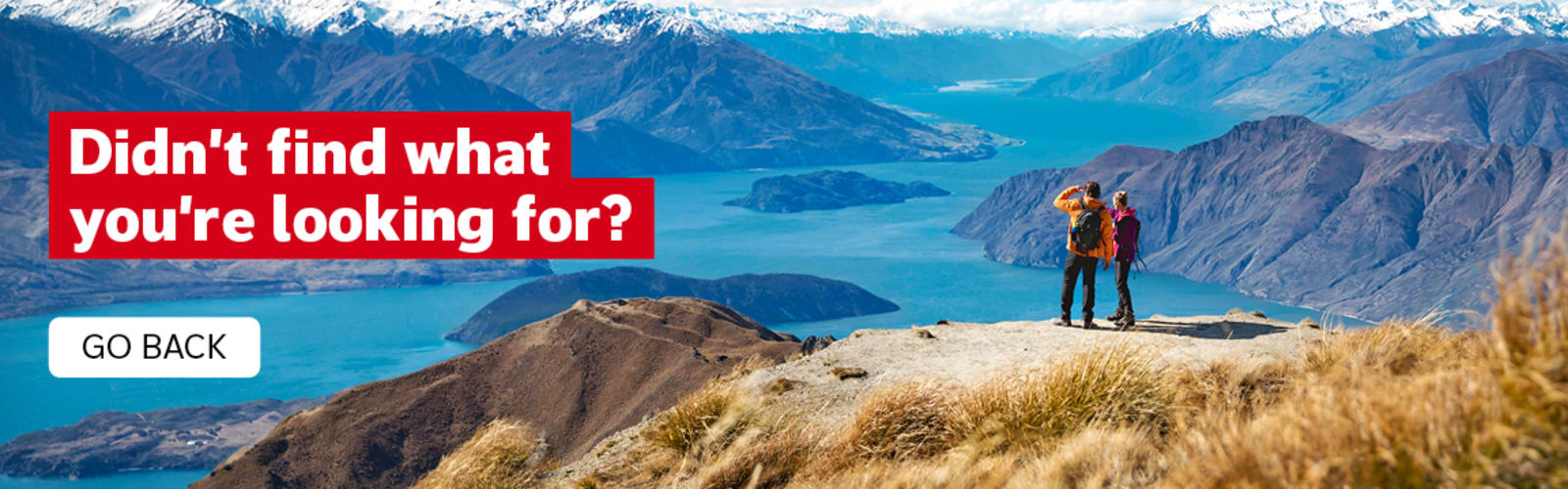 Didn't find what you're looking for? Go back | couple standing at the top of a mountain overlooking the landscape of New Zealand