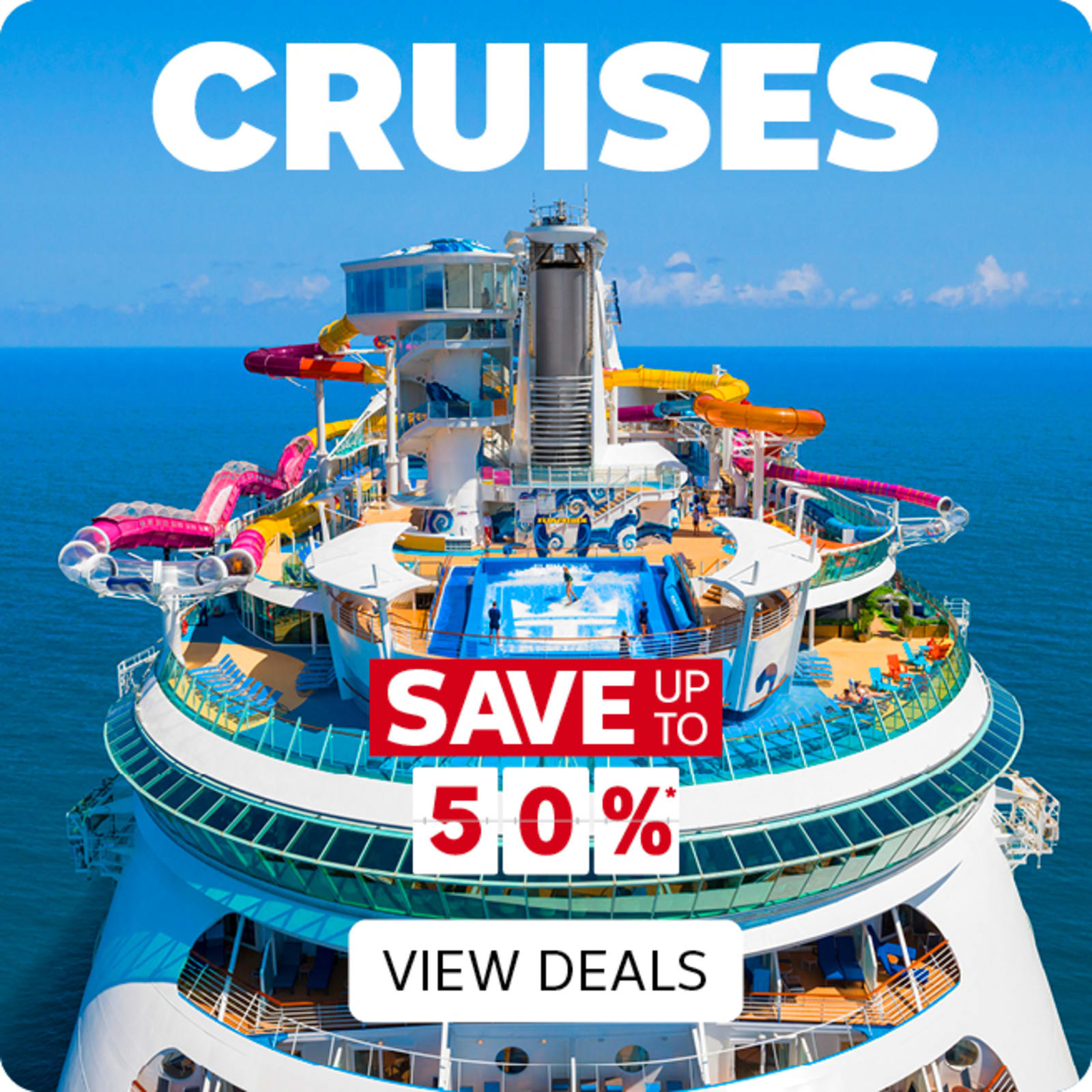 Top of a Royal Caribbean cruise ship at sea