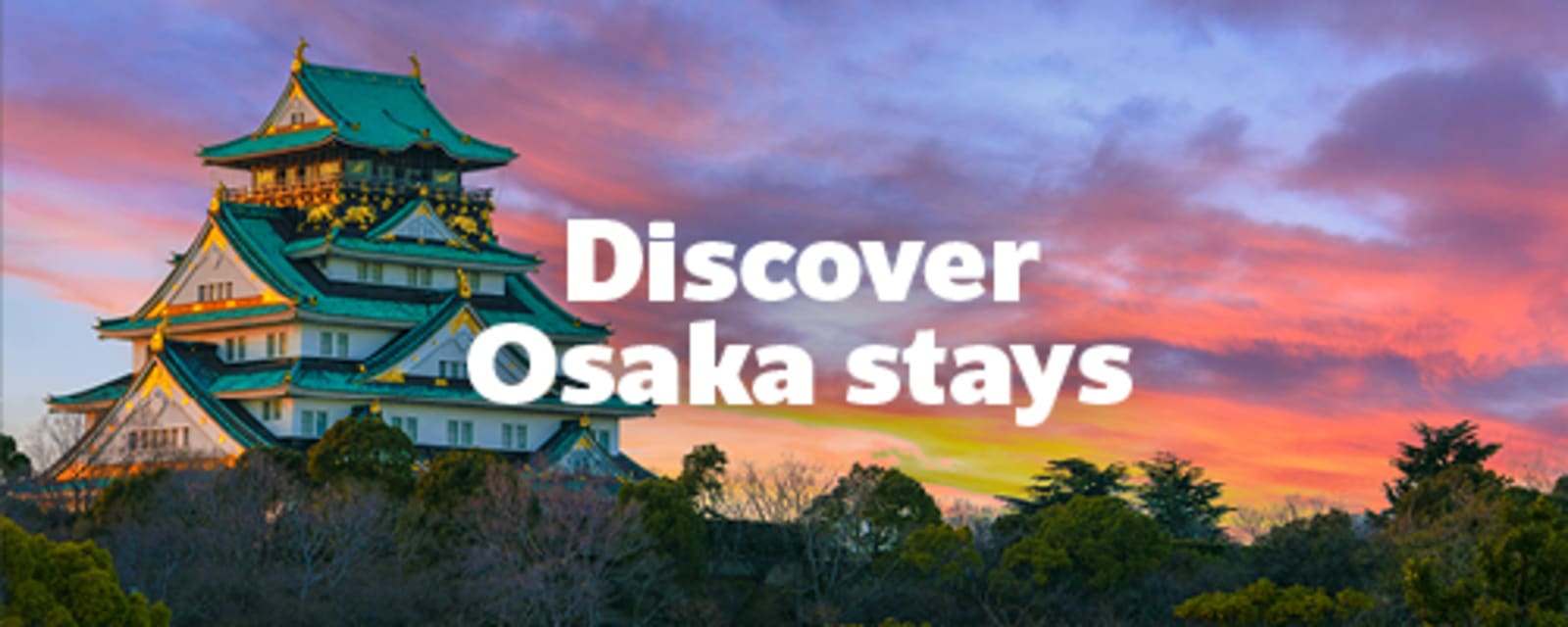 Osaka castle at sunsest