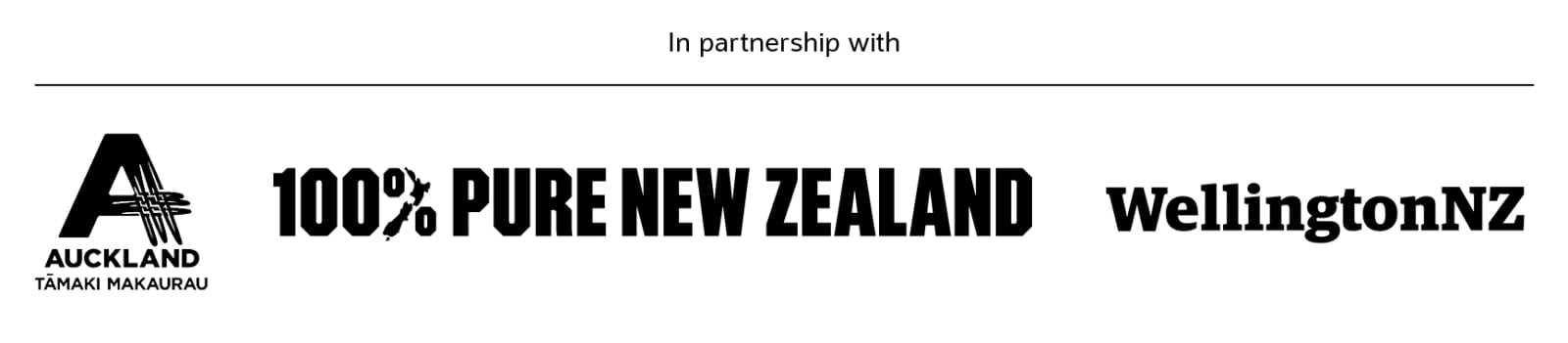 In partnership with | 100% Pure New Zealand, Wellington NZ and Auckland Tamaki Makaurau