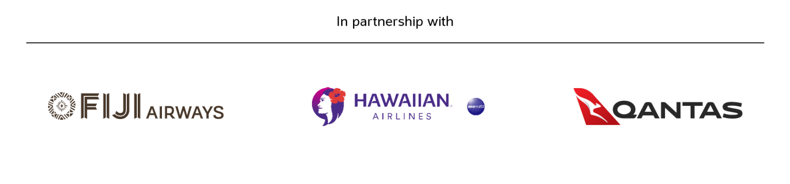 In partnership with | Fiji Airways, Hawaiian Airlines, Qantas