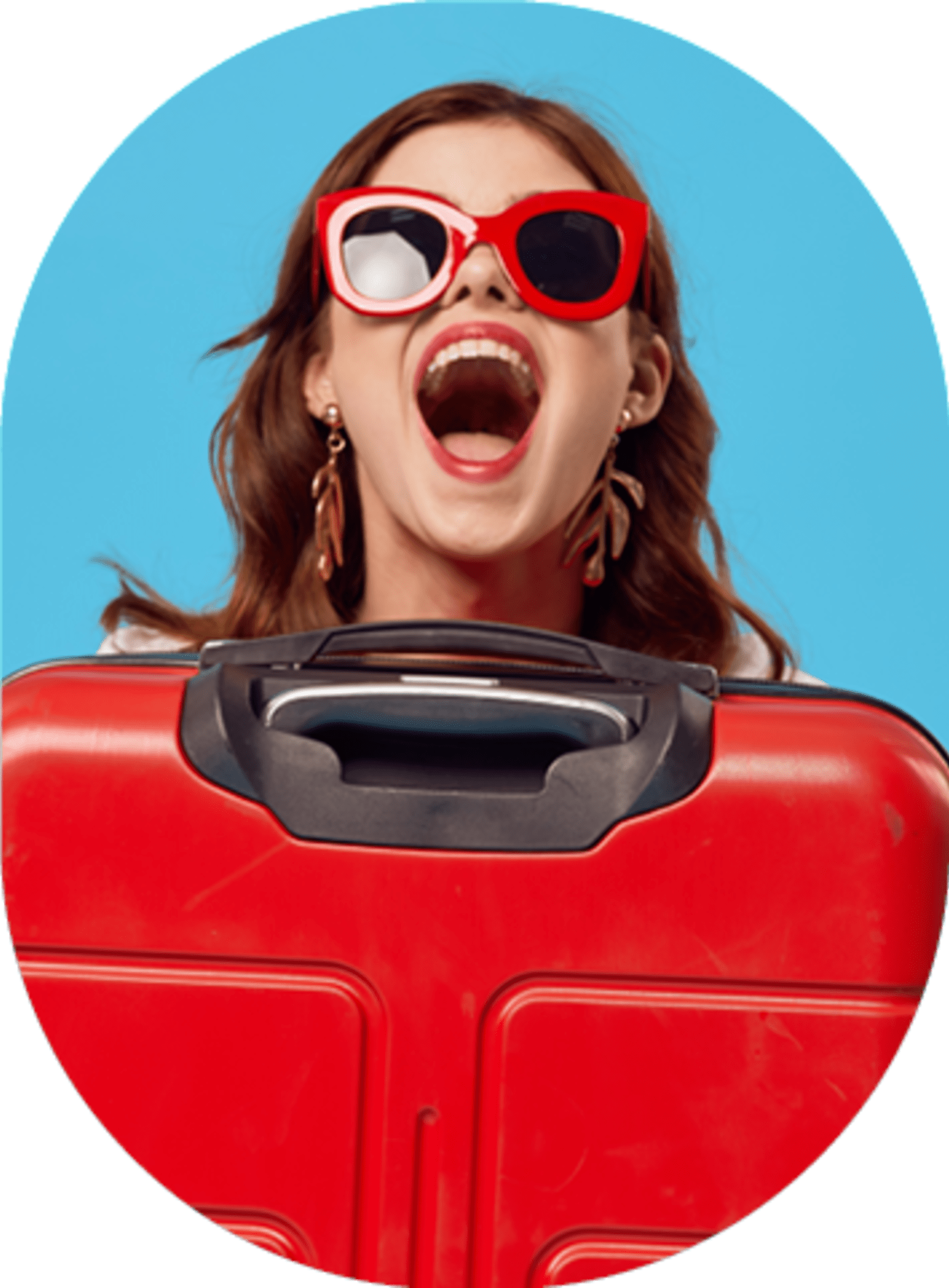 Lady holding suitcase