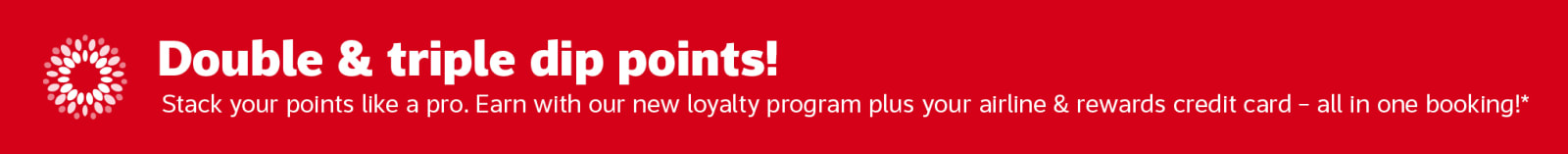 Flight Centre double and triple dip points promotion to stack rewards across loyalty program airline and credit card in one booking