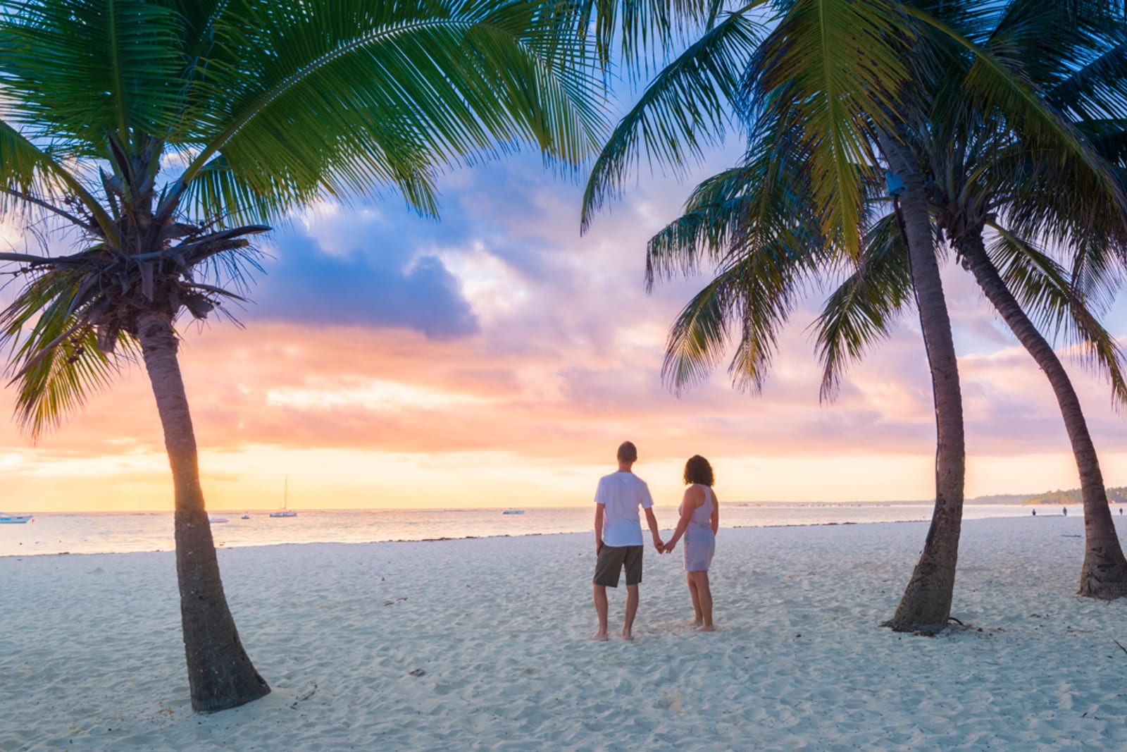 Couple watching the sunset in Punta Cana