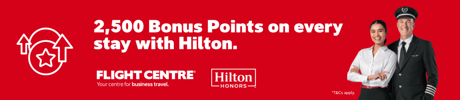 2,500 Bonus Points on every stay with Hilton