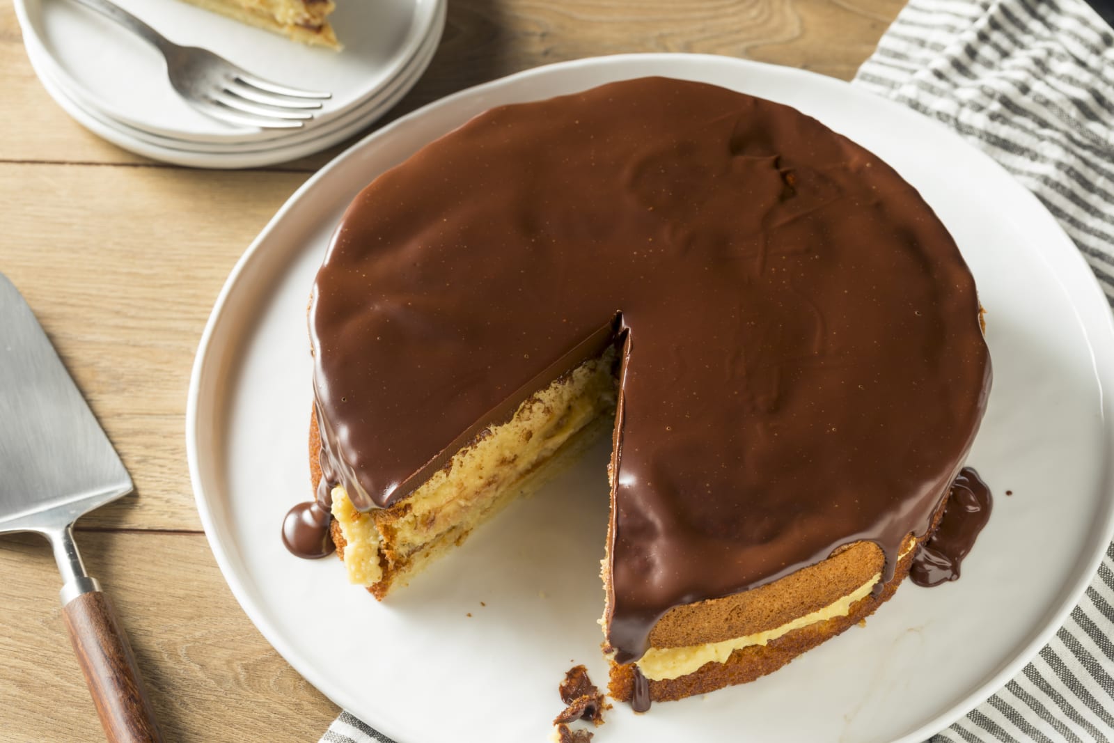 Homemade Chocolate Boston Cream Pie