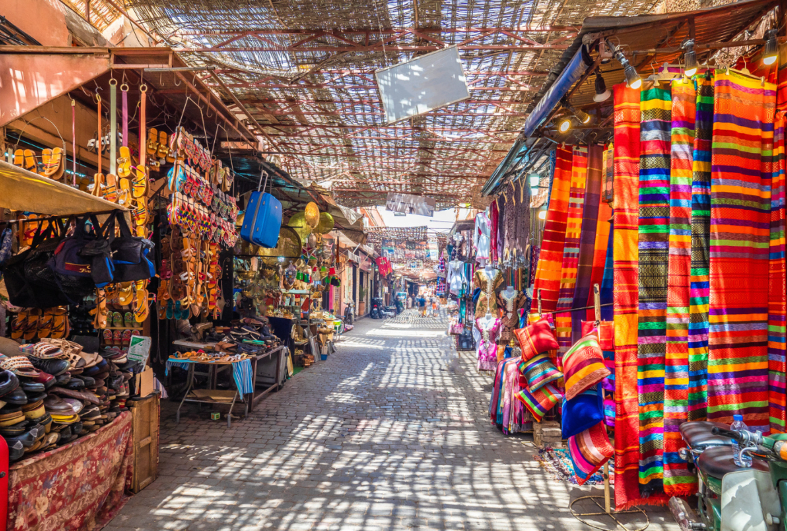 Souvenirs on the Jamaa el Fna market in old Medina, Marrakesh