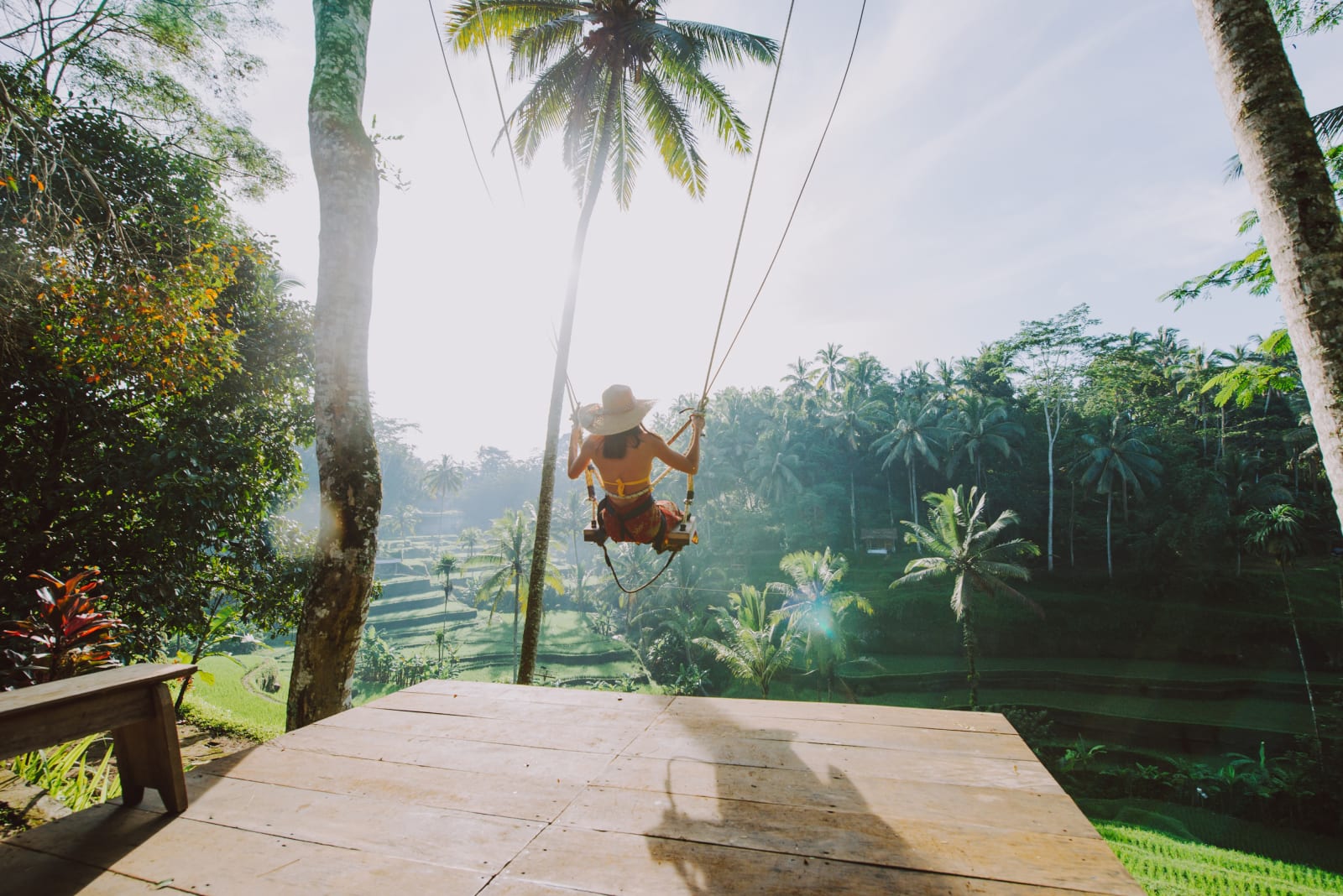 woman in bali swing