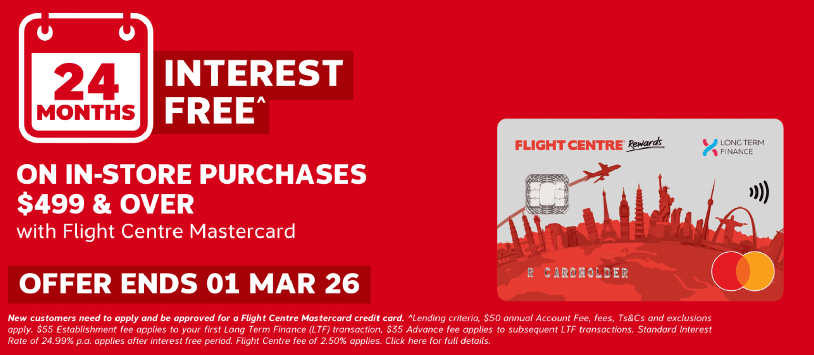 24 months Interest Free - Flight Centre Mastercard