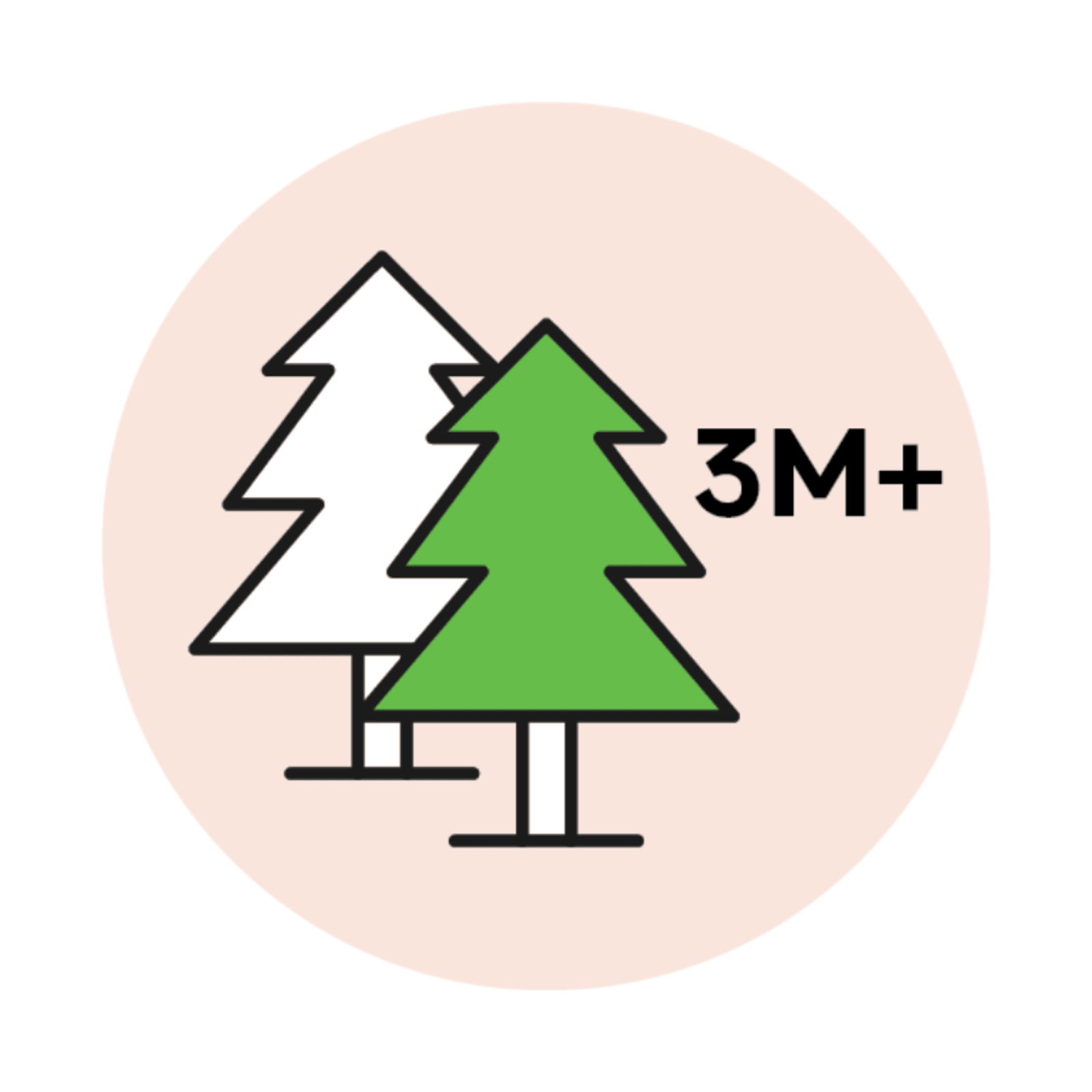 3 million trees planted icon
