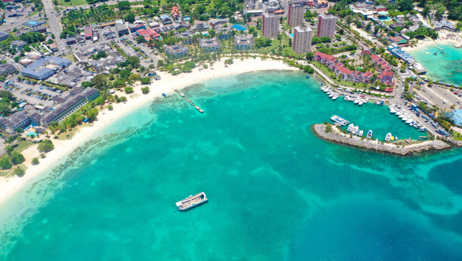 beach and coast of Ocho Rios Jamaica crystal clear waters