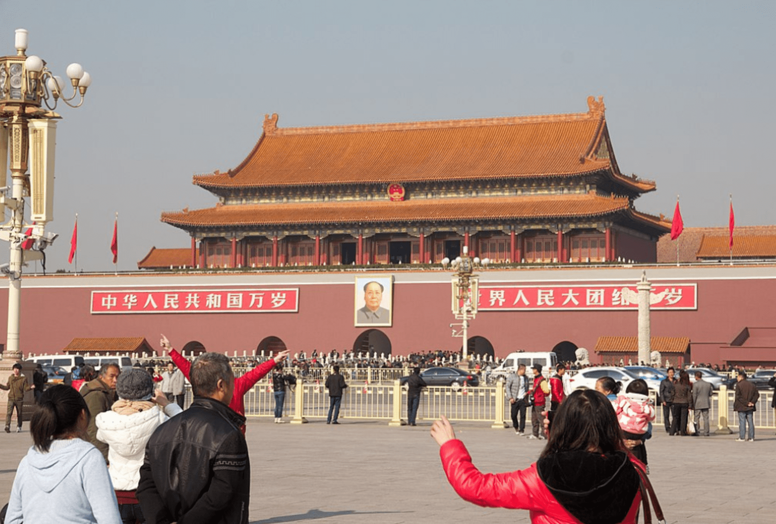 A sunny day as people sight-see in Tiananmen Square