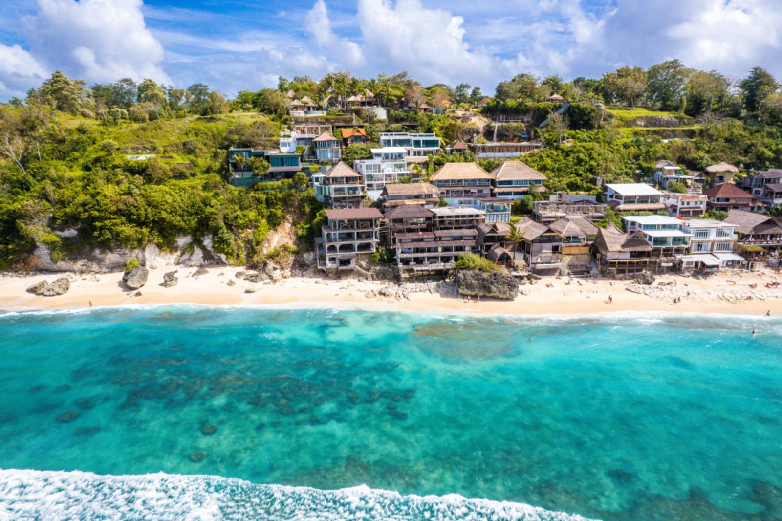 Aerial view of Bingin beach in Bali, Indonesia