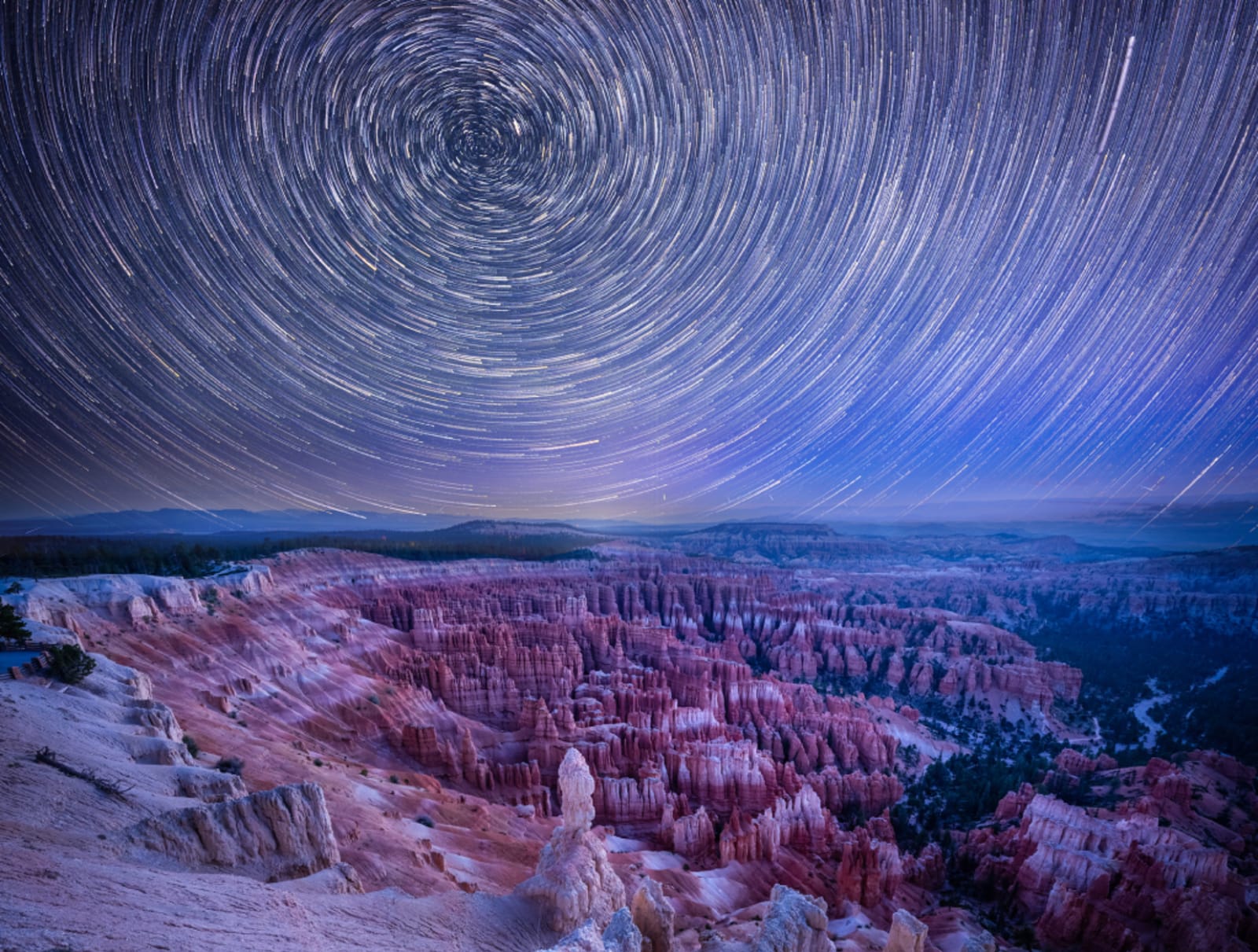 Night sky and stars over Bryce Canyon National Park, Utah, United States