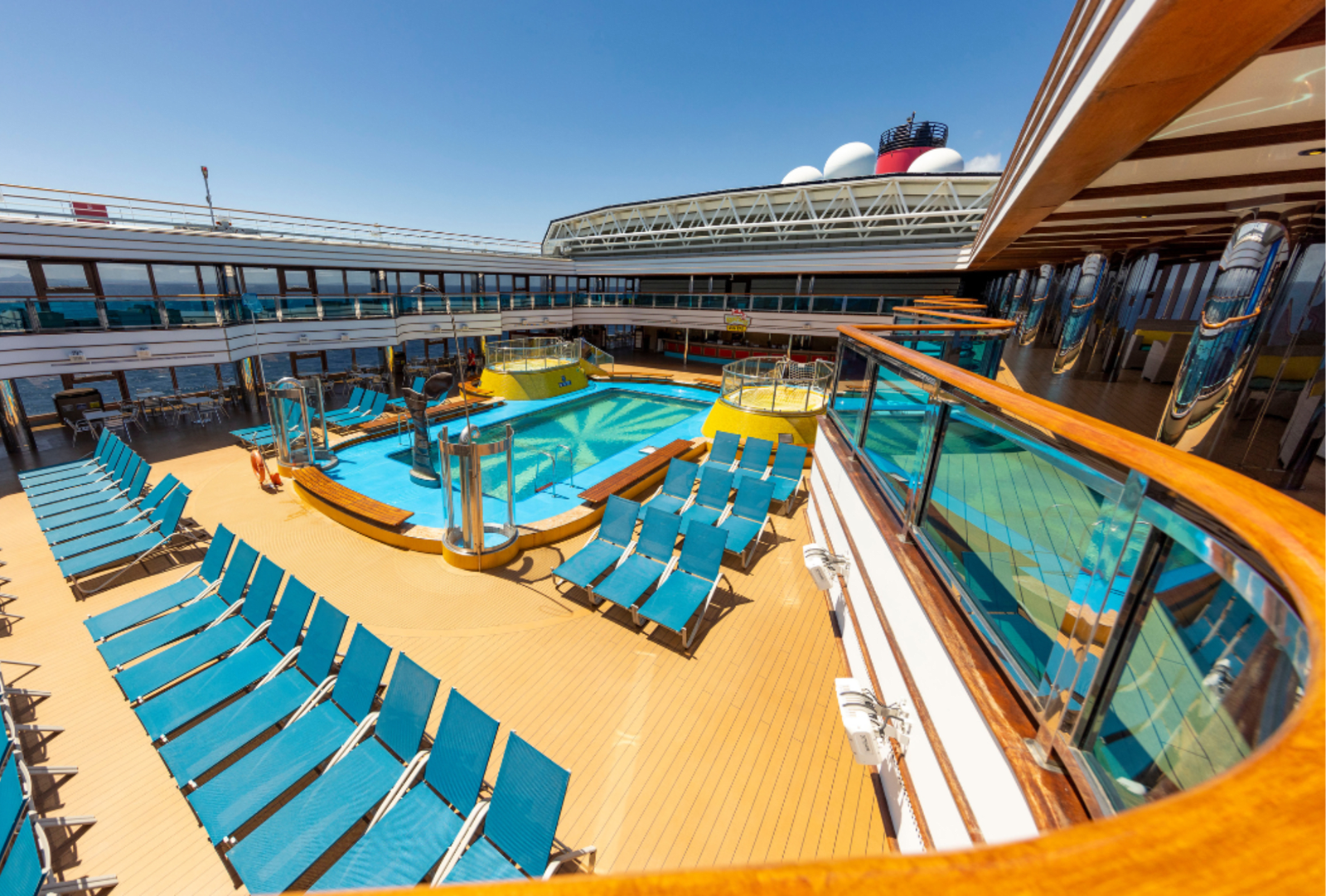 The pool deck aboard the cruise ship 'Carnival Luminosa'