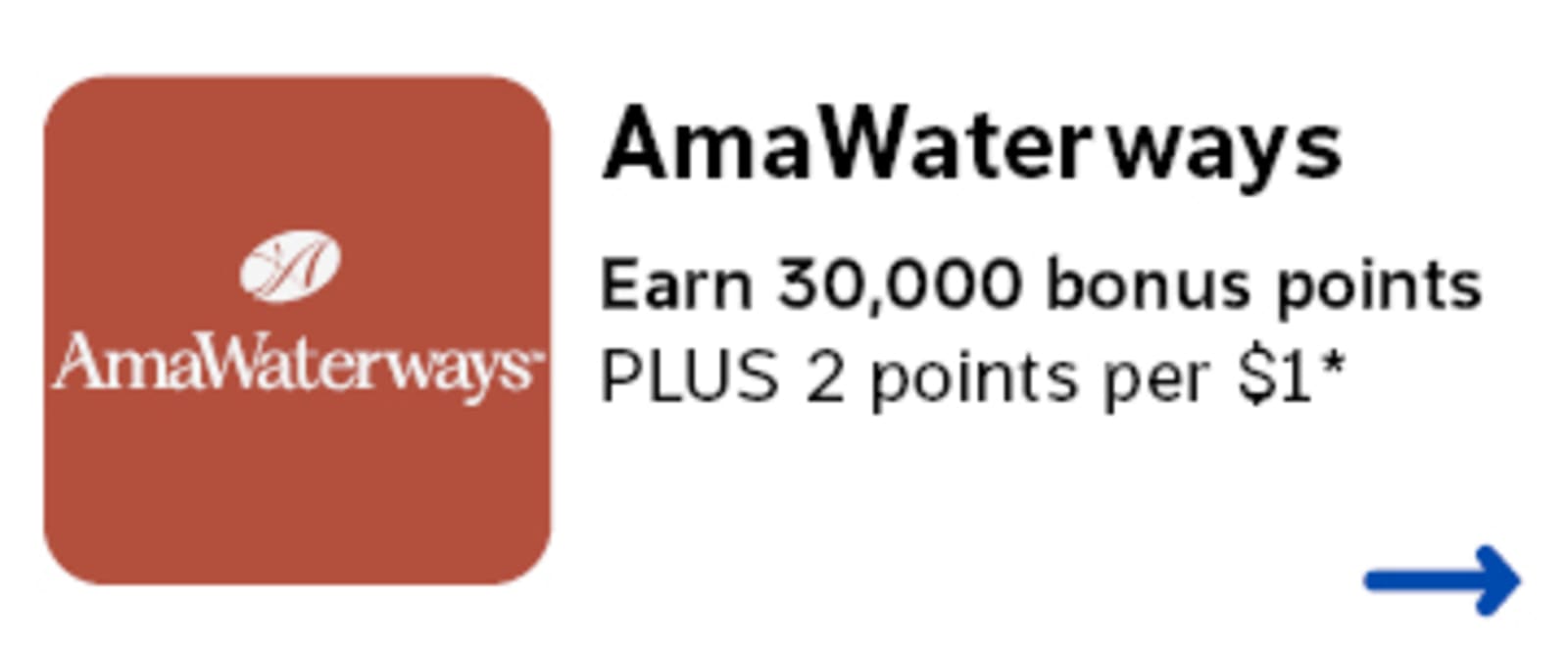 AmaWaterways: Earn 30,000 bonus points plus 2 points per dollar