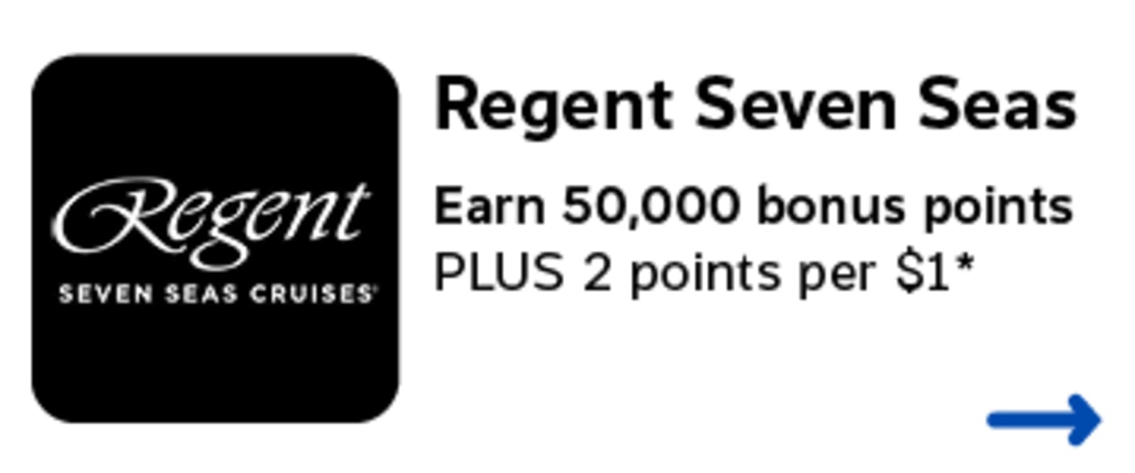regent seven seas earn 50000 bonus points plus 2 points per dollar