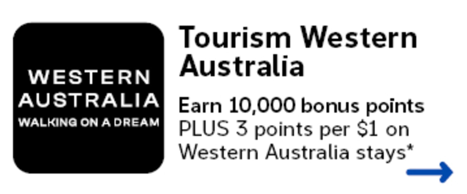 Tourism Western Australia: Earn 10,000 bonus points plus 3 points per dollar on Western Australia stays