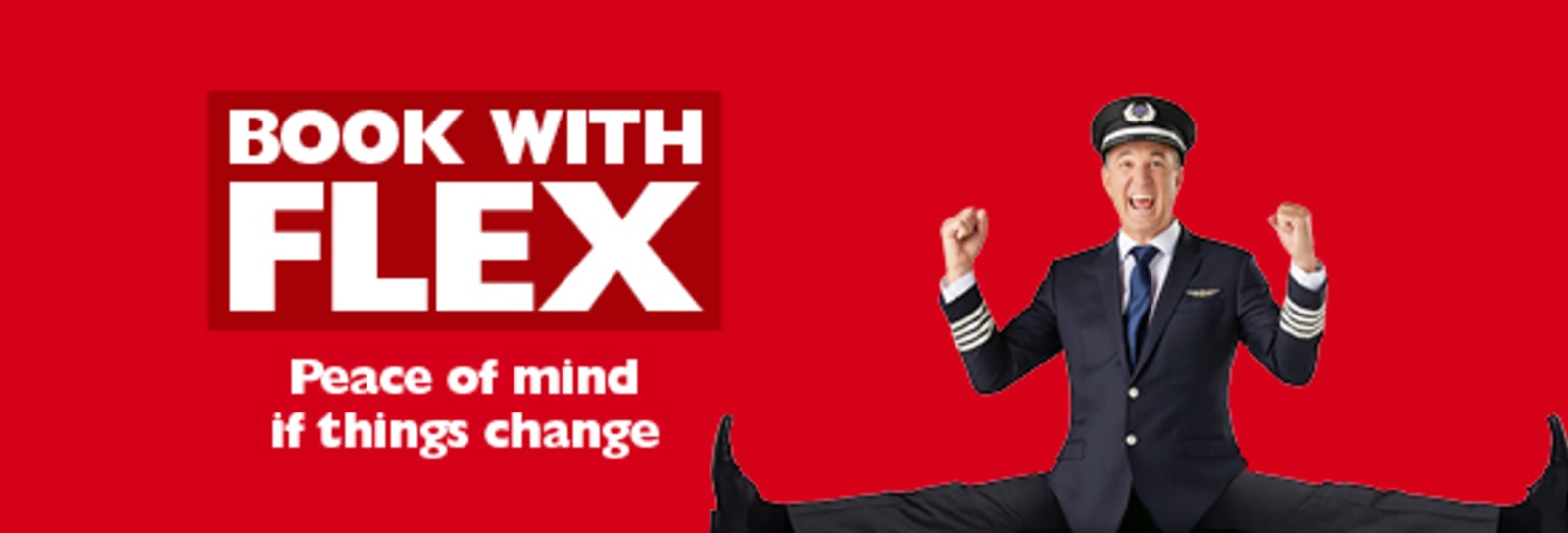 Promotional image Flight Centre Captain doing the splits